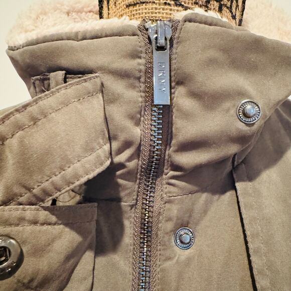 DKNY Womens Olive Army Green Water Resistant Anorak Utility Coat Jacket XS Small - Picture 11 of 16